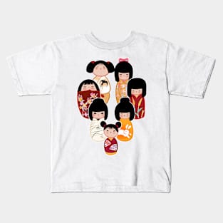 Kokeshi in Autumn Kids T-Shirt